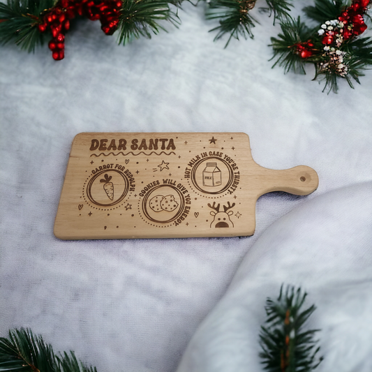 Engraved Wood Santa Tray